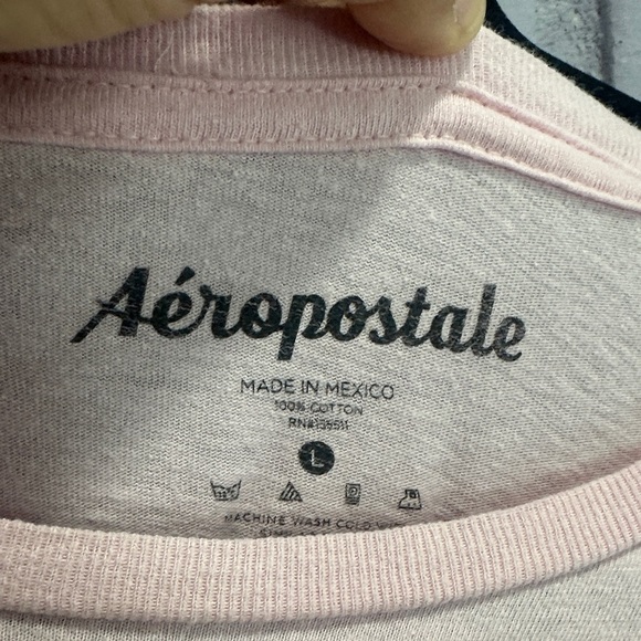 NWOT Aeropostale Light Pink Graphic Long Sleeve Tee size L - Picture 2 of 7